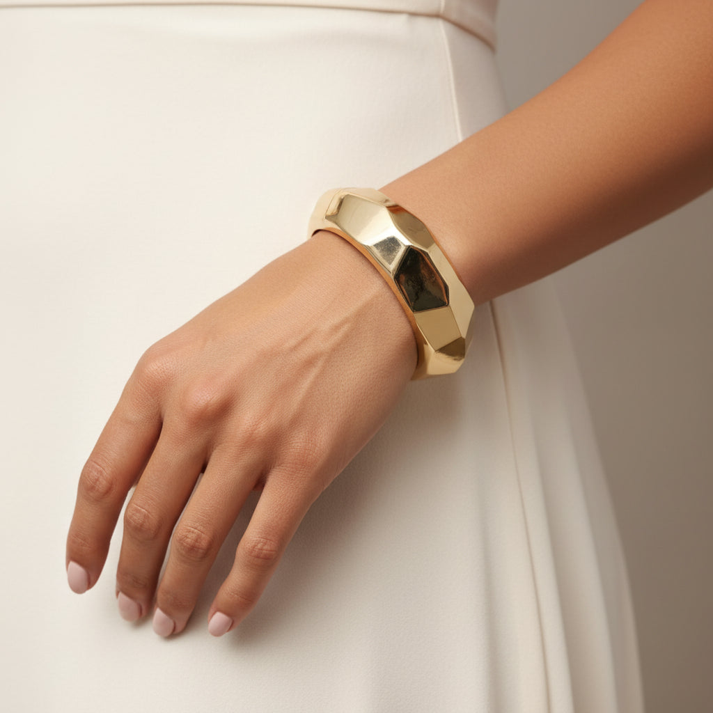 Facet Gold Bangle Bileklik